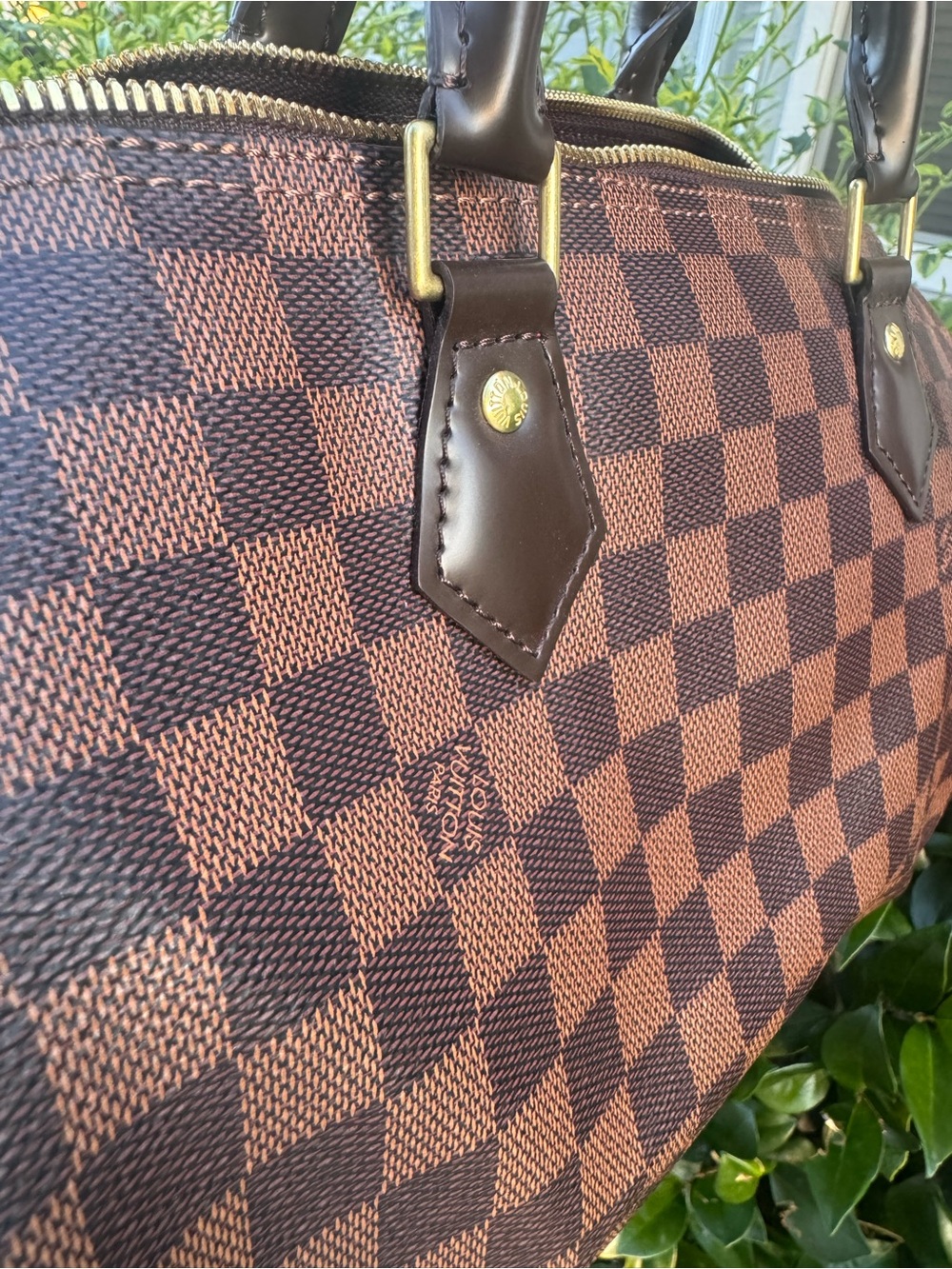 Inspired Brown Checkered Satchel Handbag (Size 30) - Picture 8 of 11